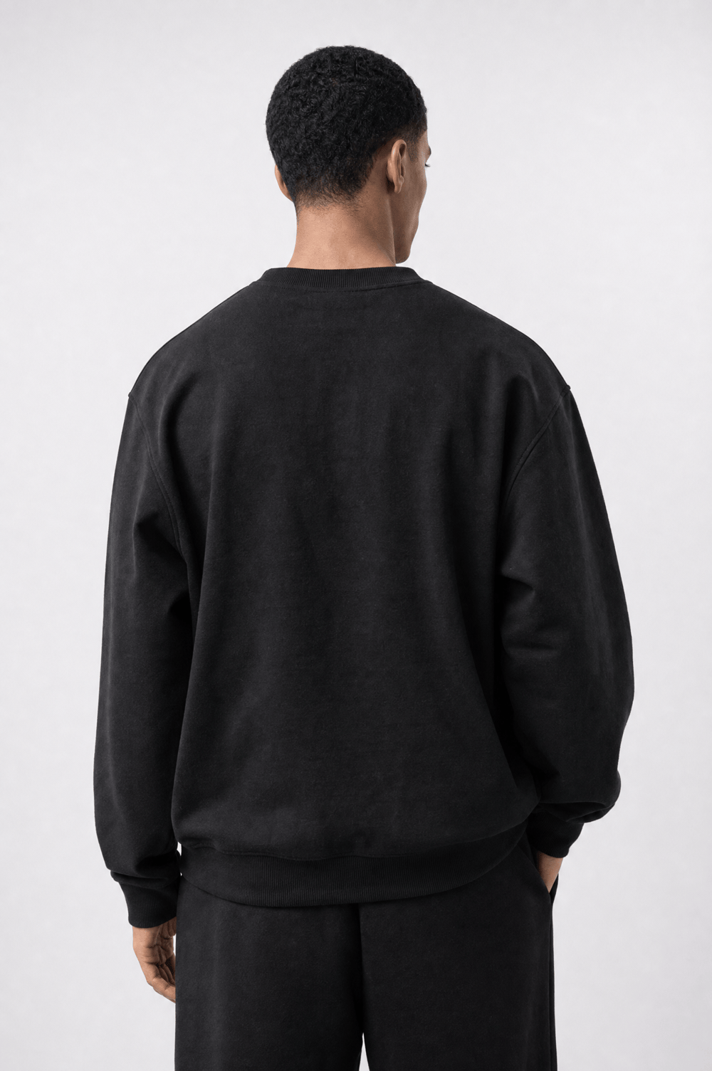 Erkek Respire Basic Oversize Sweatshirt Siyah