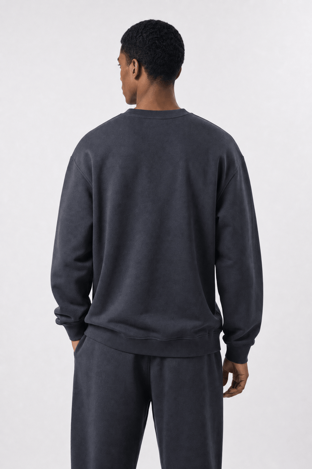 Erkek Respire Basic Oversize Sweatshirt Füme