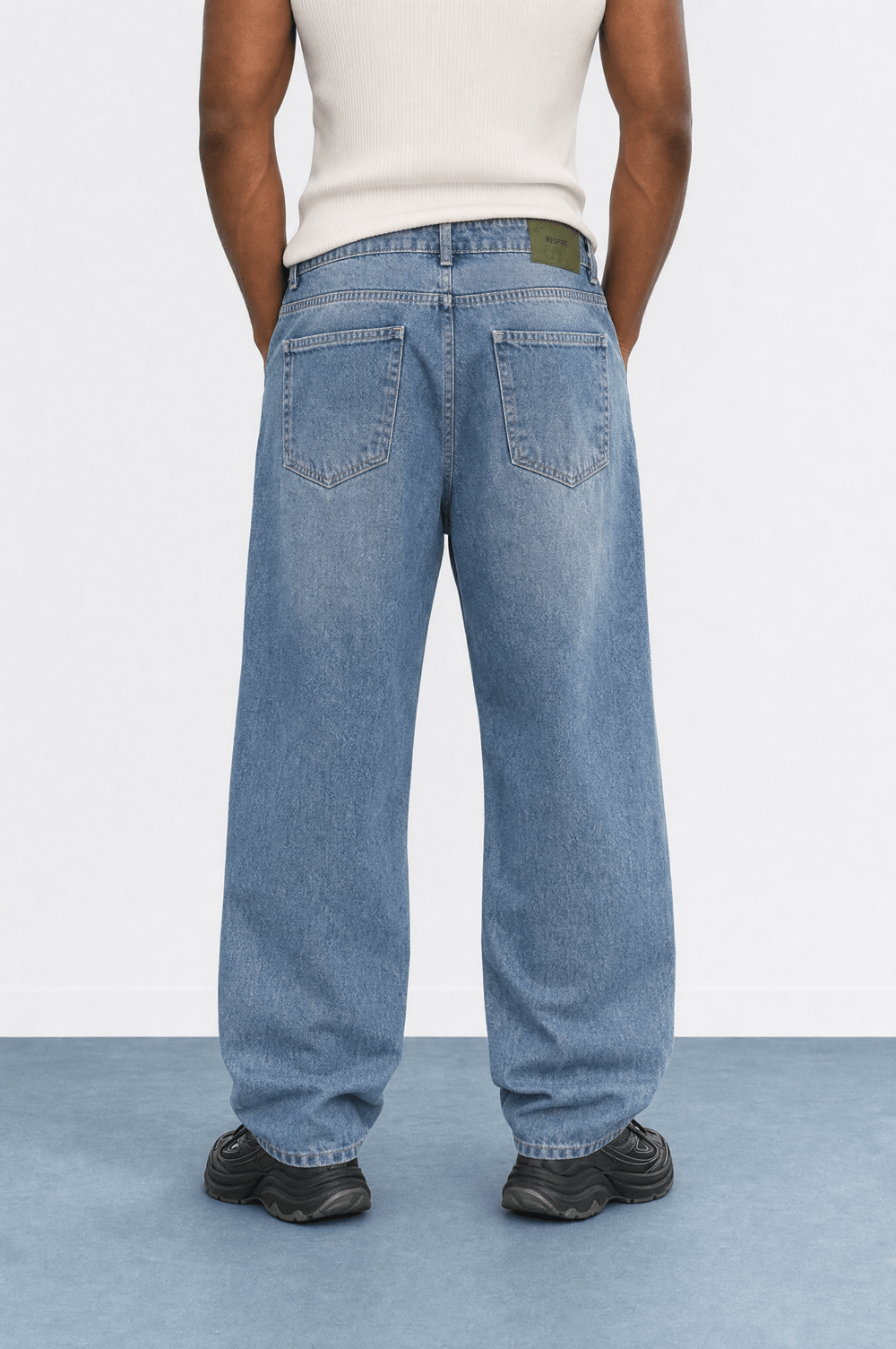 Erkek Washed Baggy Pantolon A.Mavi