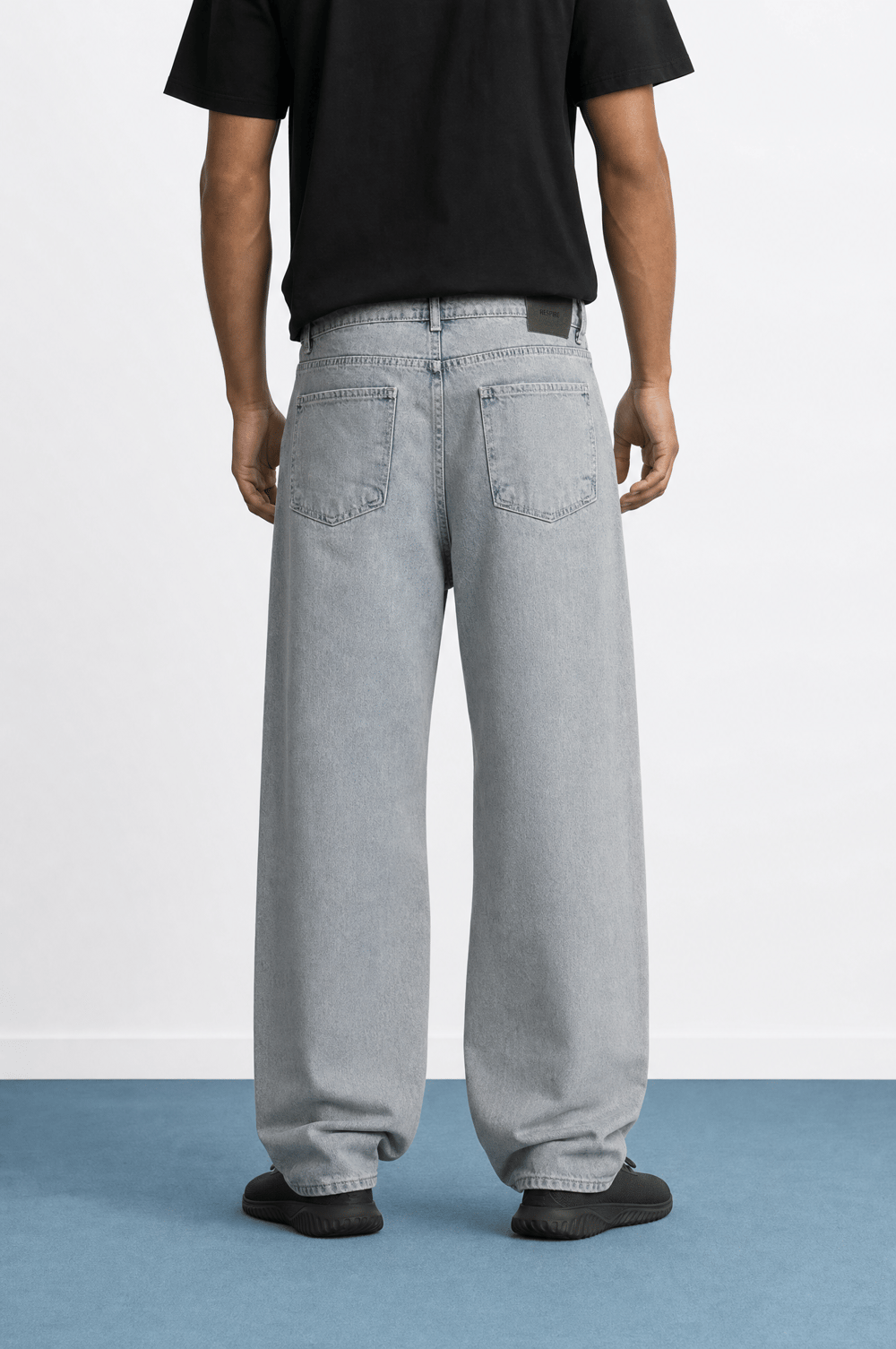 Erkek Washed Baggy Pantolon Buz Mavi