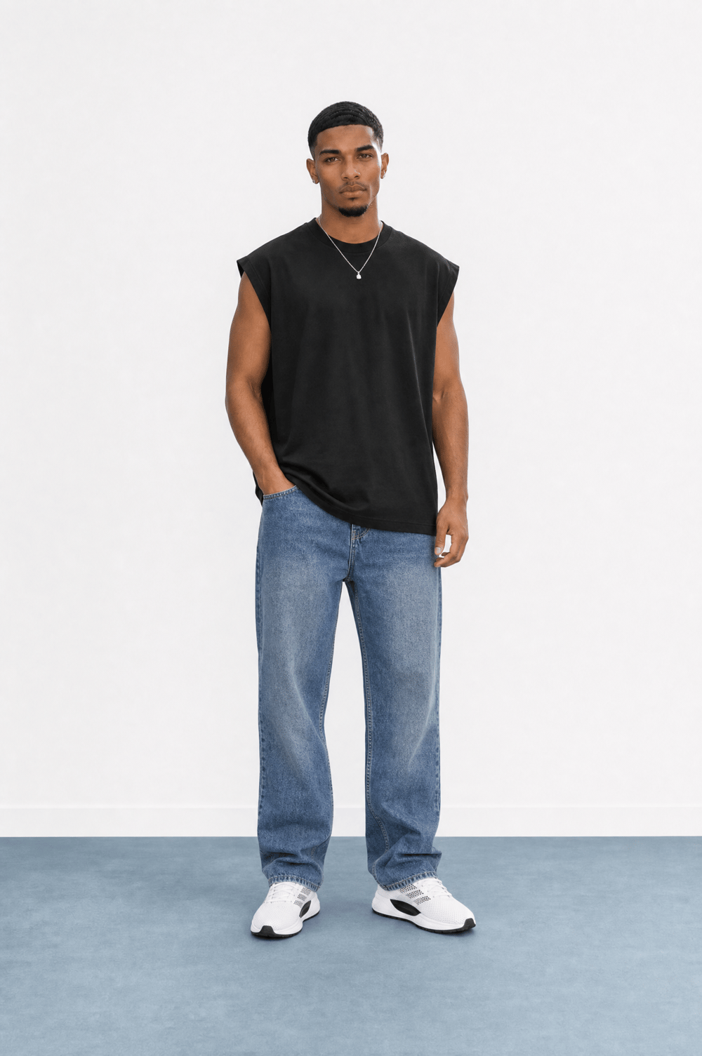 Erkek Washed Baggy Pantolon K.Mavi