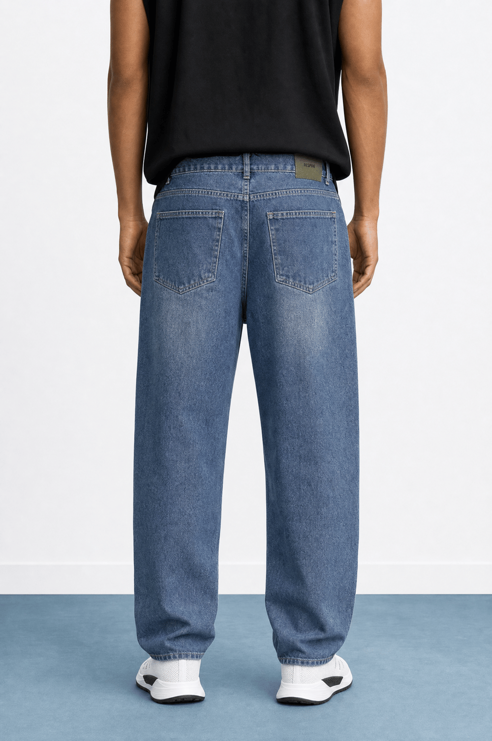 Erkek Washed Baggy Pantolon K.Mavi
