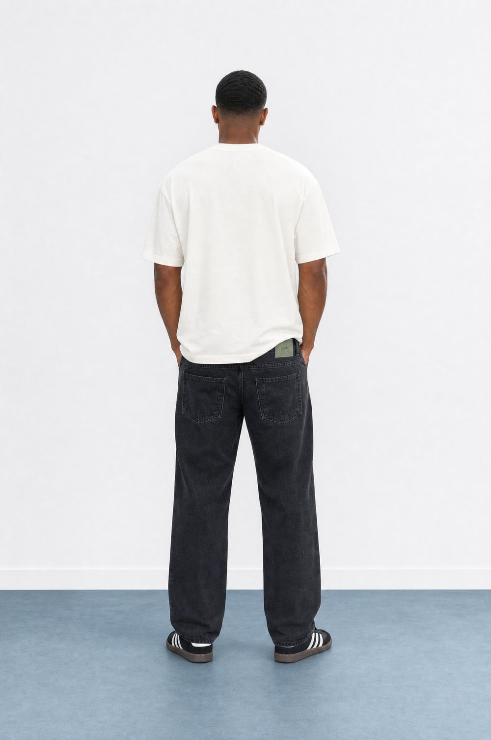 Erkek Washed Baggy Pantolon Siyah