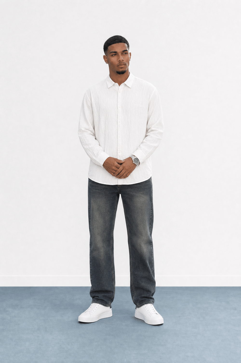 Erkek Washed Baggy Pantolon Tint Mavi