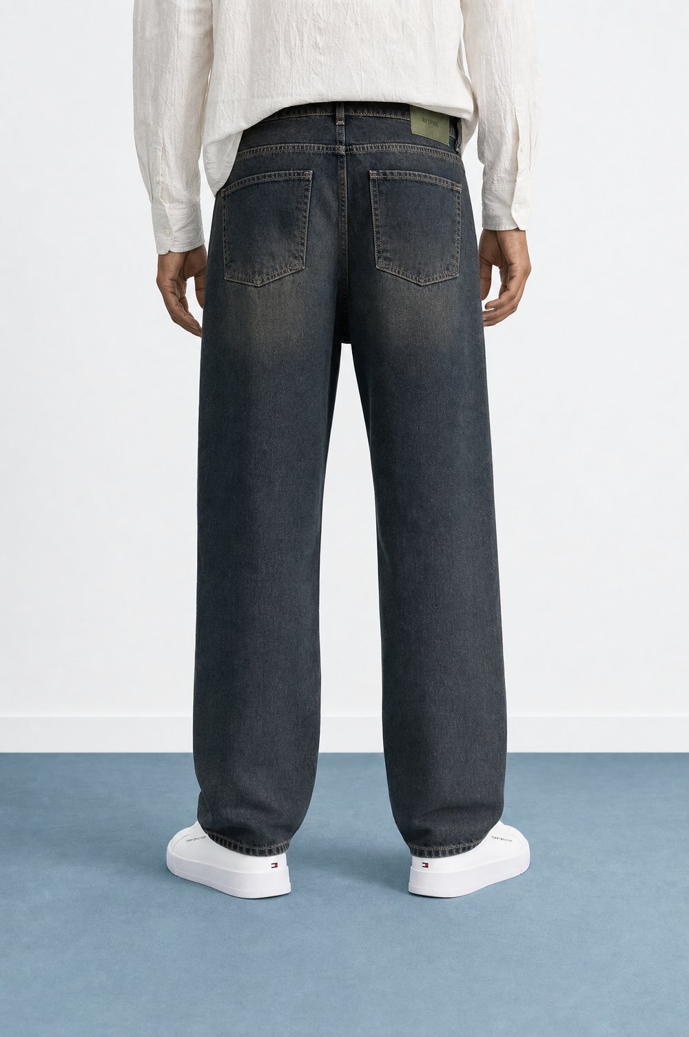 Erkek Washed Baggy Pantolon Tint Mavi