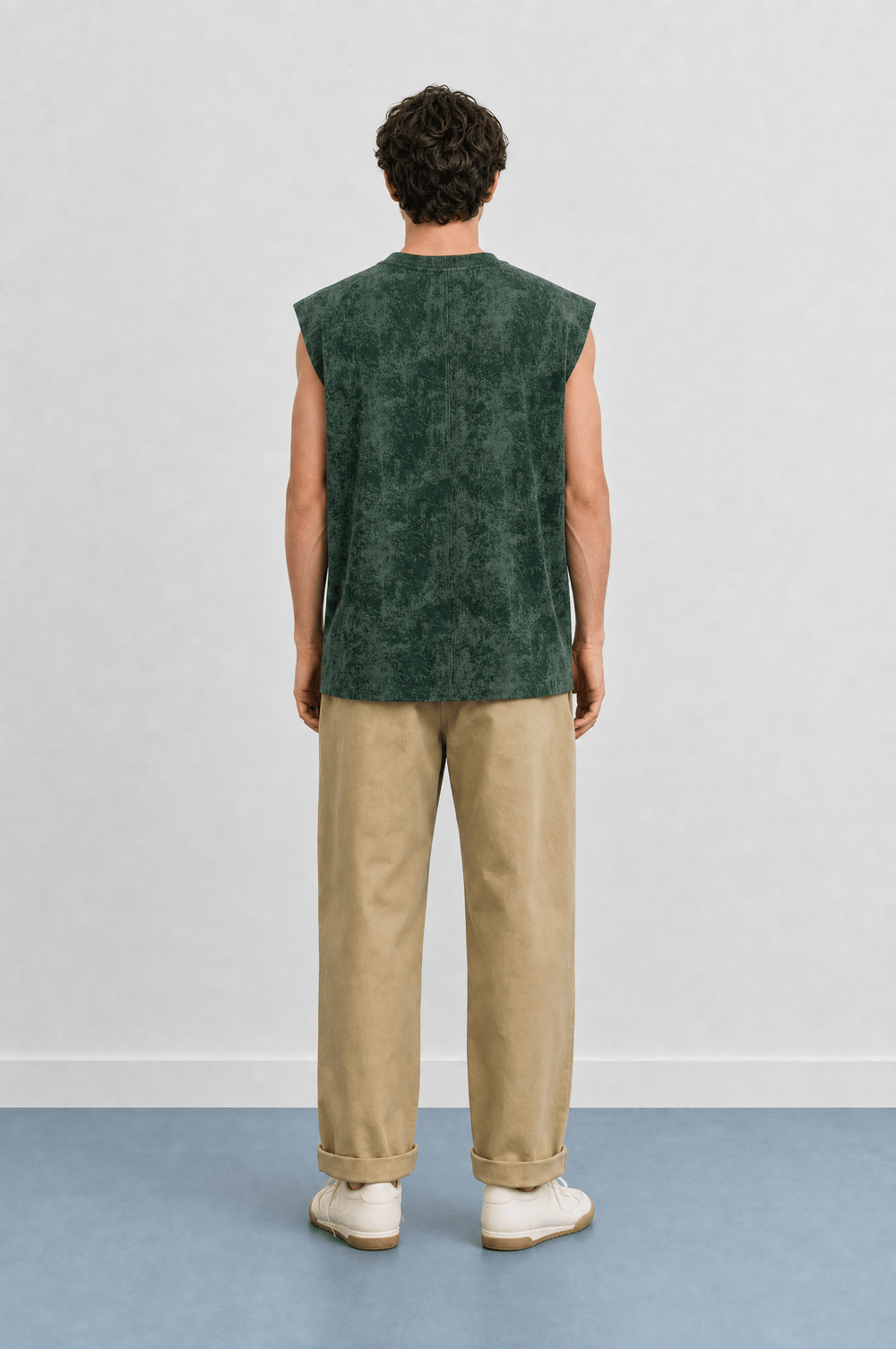Erkek Yıkamalı Tank Top Atlet Nefti