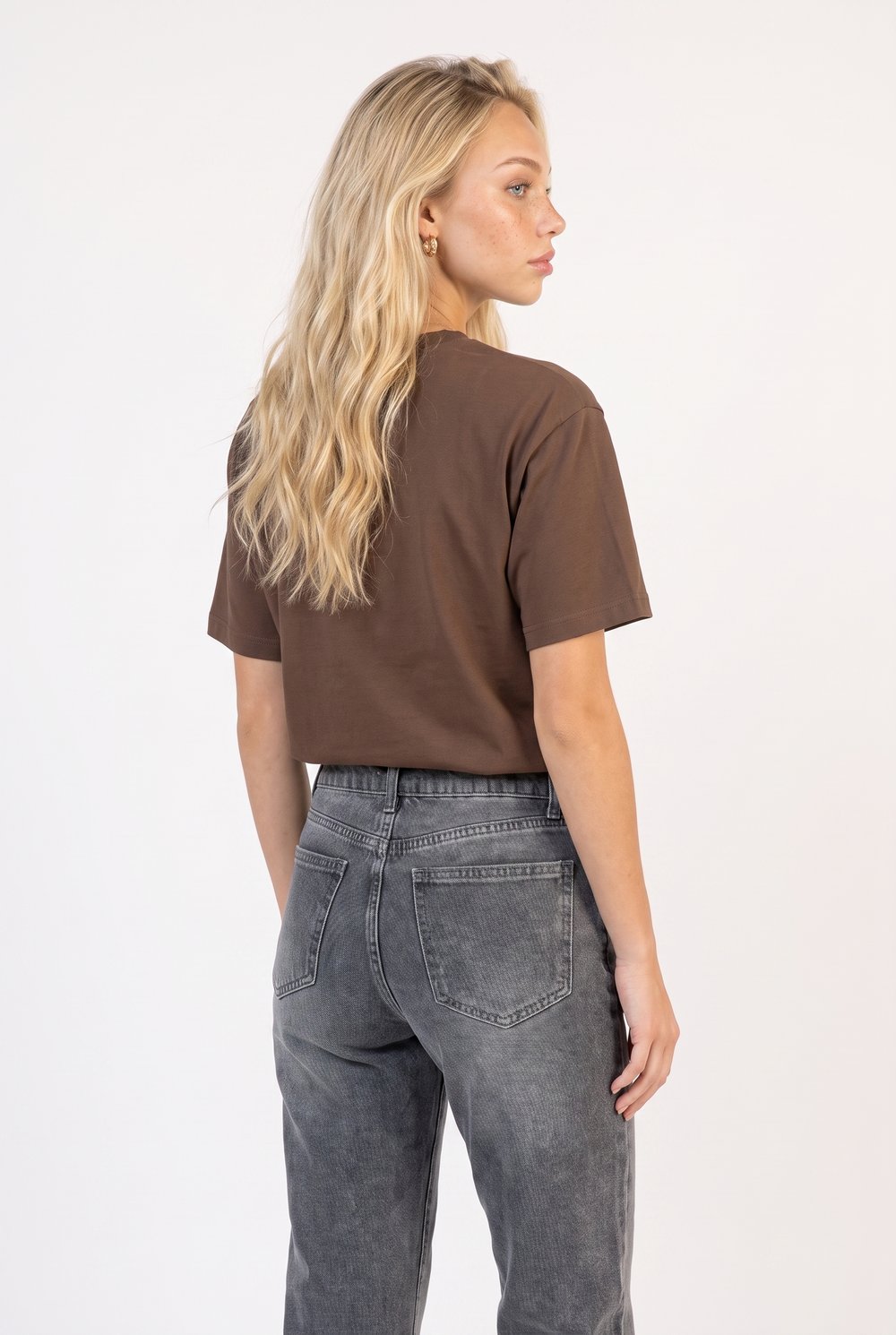 Kadın D96 Straight Crop Jean Gri