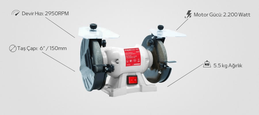 Specco SP-2075 180 W 150 mm Taş Motoru