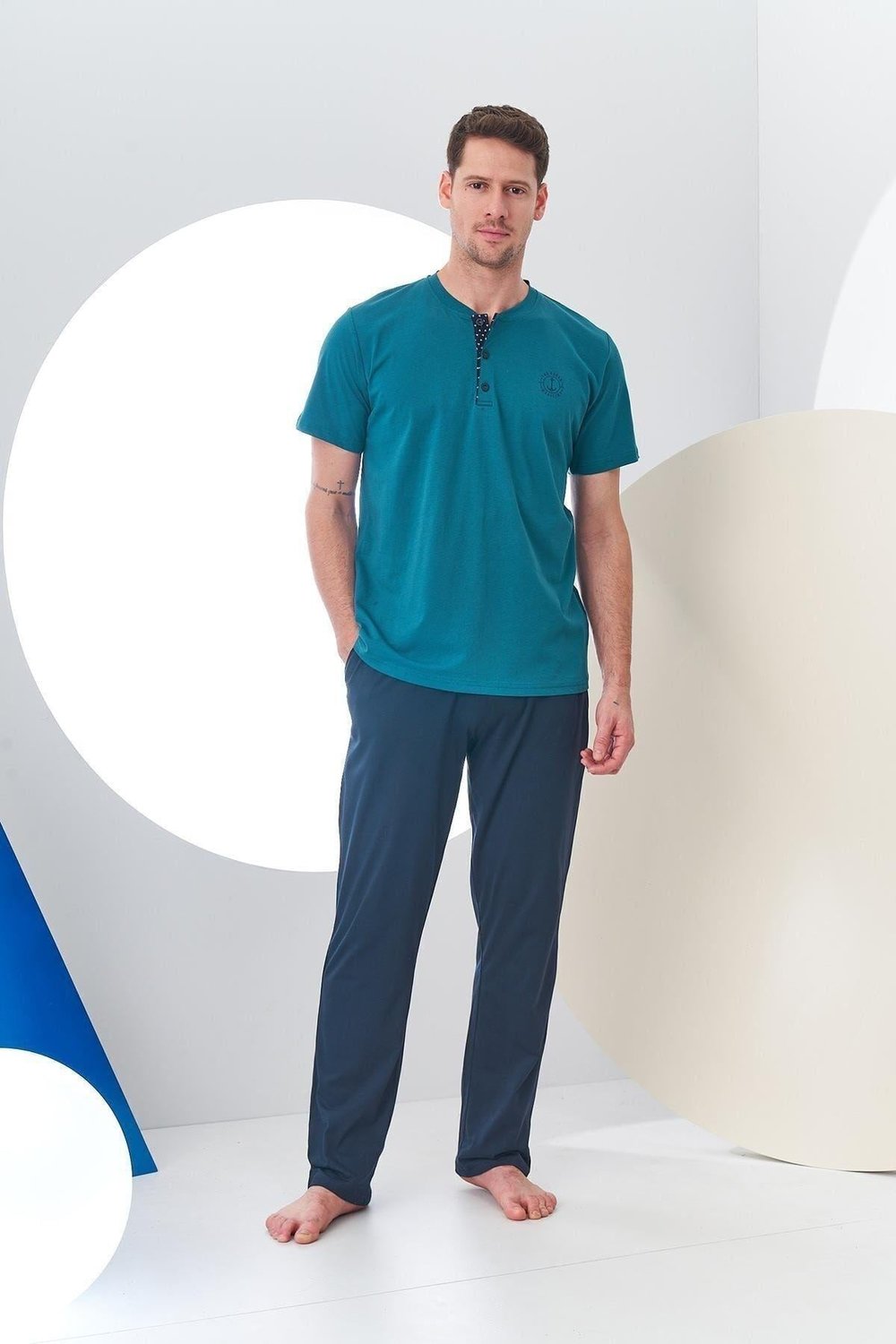 24314 Erkek Patlı Kısa Kol Pijama Takım