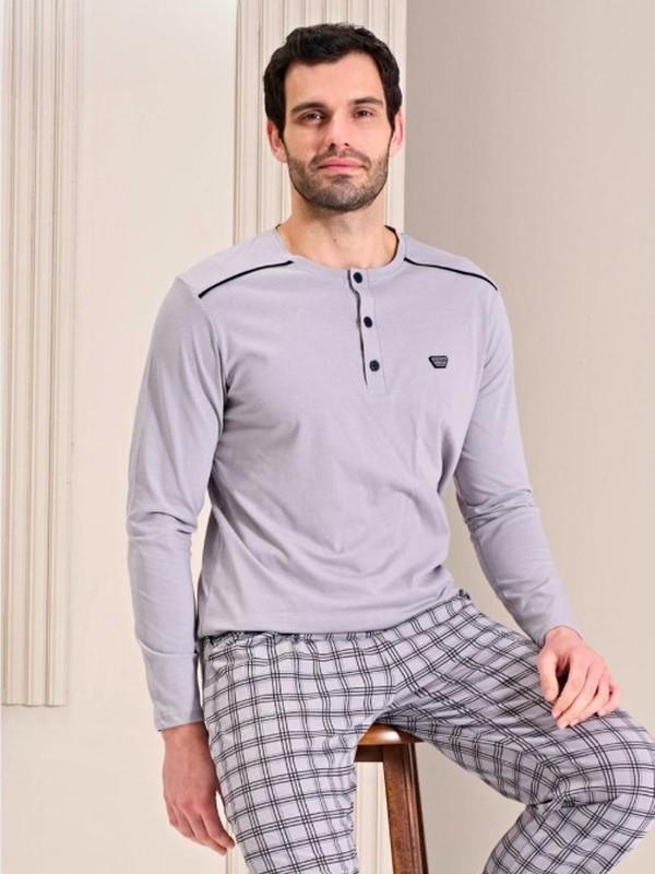Erkek Üç Düğmeli Mevsimlik Pijama Takımı