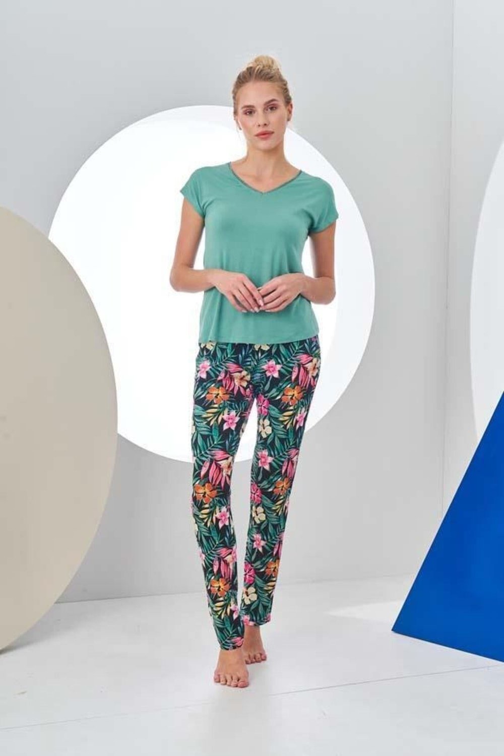 Kadın Kısa Kollu Pijama Takımı 24160