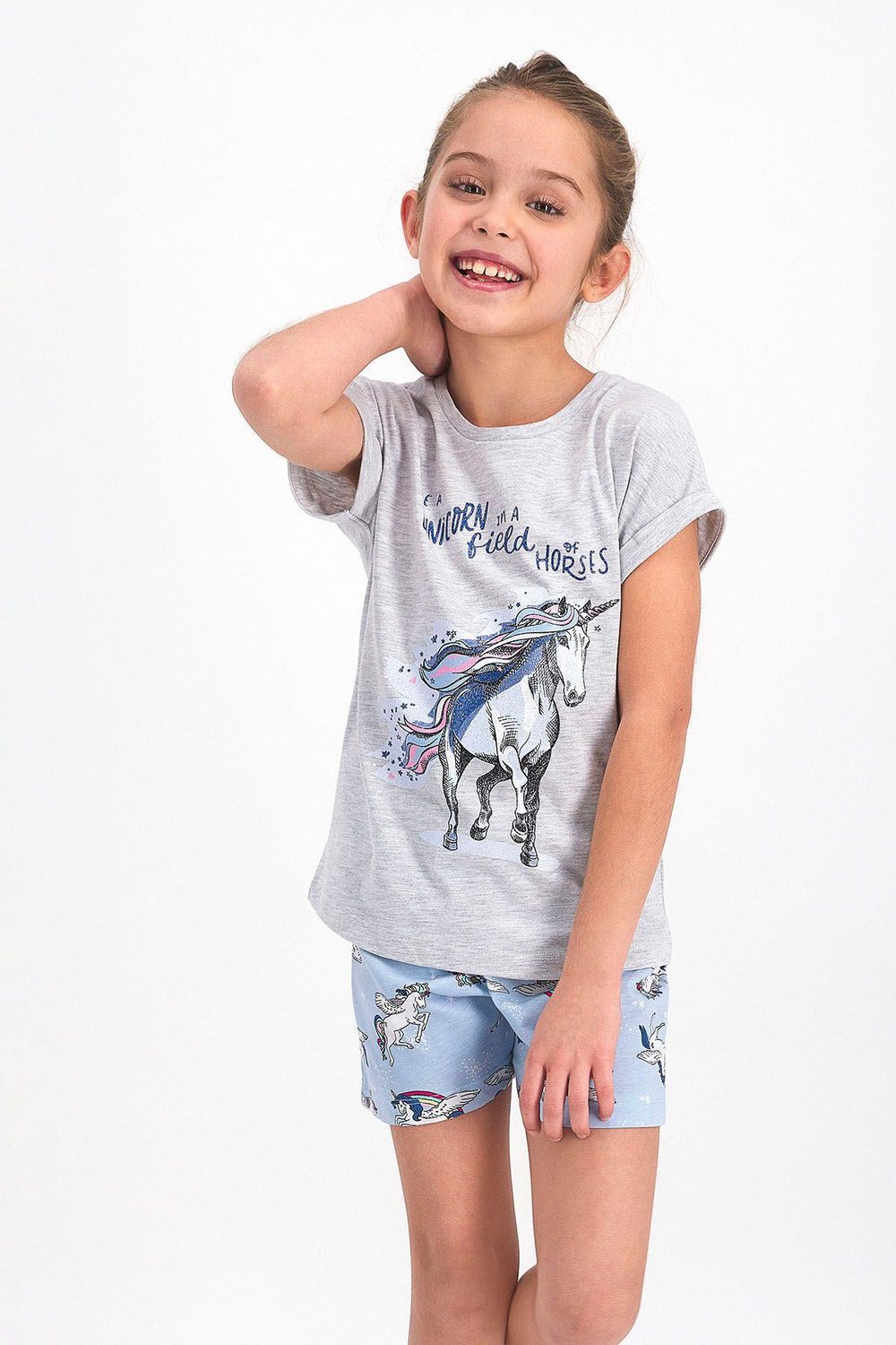 Rolypoly Unicorn Karmelanj Kız Çocuk Şort Takım