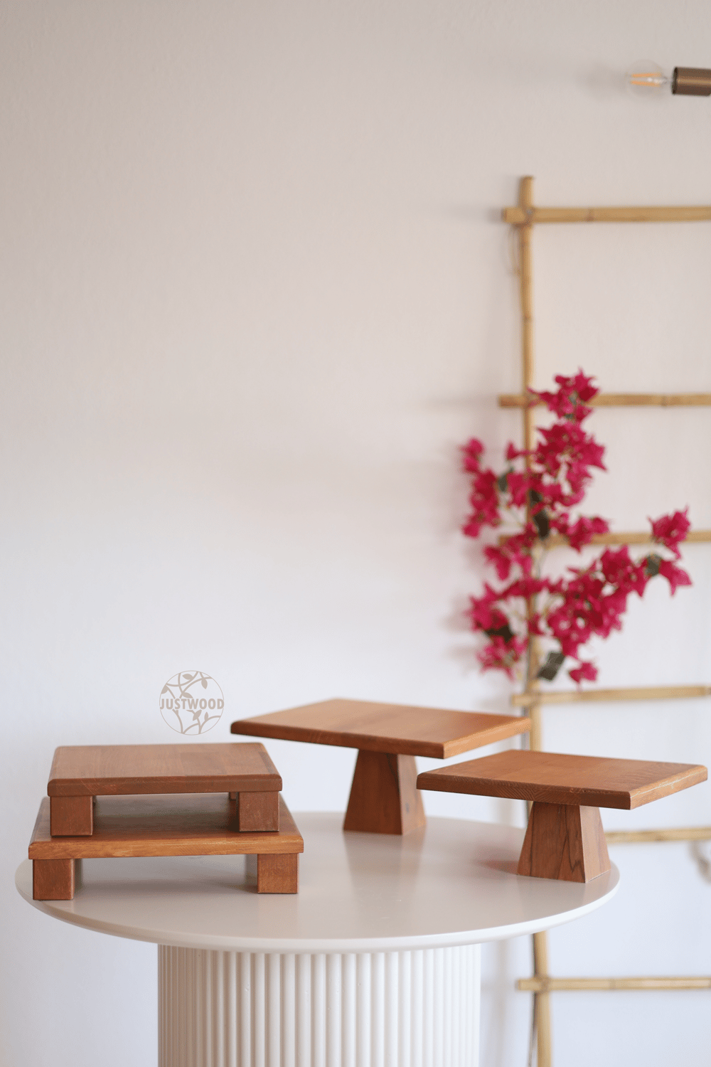 4lü Ahşap Pasta Sunum Tityos Küp Ayaklı 25x25 Ve 30x30 Cm, Piramit Ayaklı 25x25 Ve 29x29 Cm