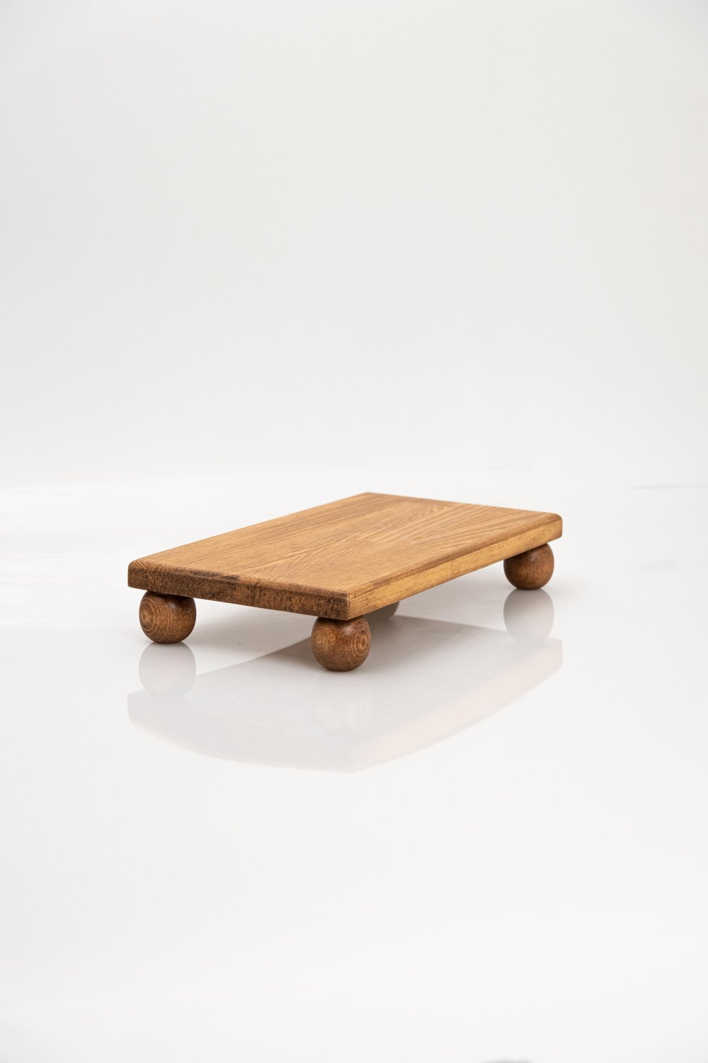 Justwood Risus Top Ayaklı 17x30 Cm Ahşap Dikdörtgen Pasta Sunum Servis Tabağı