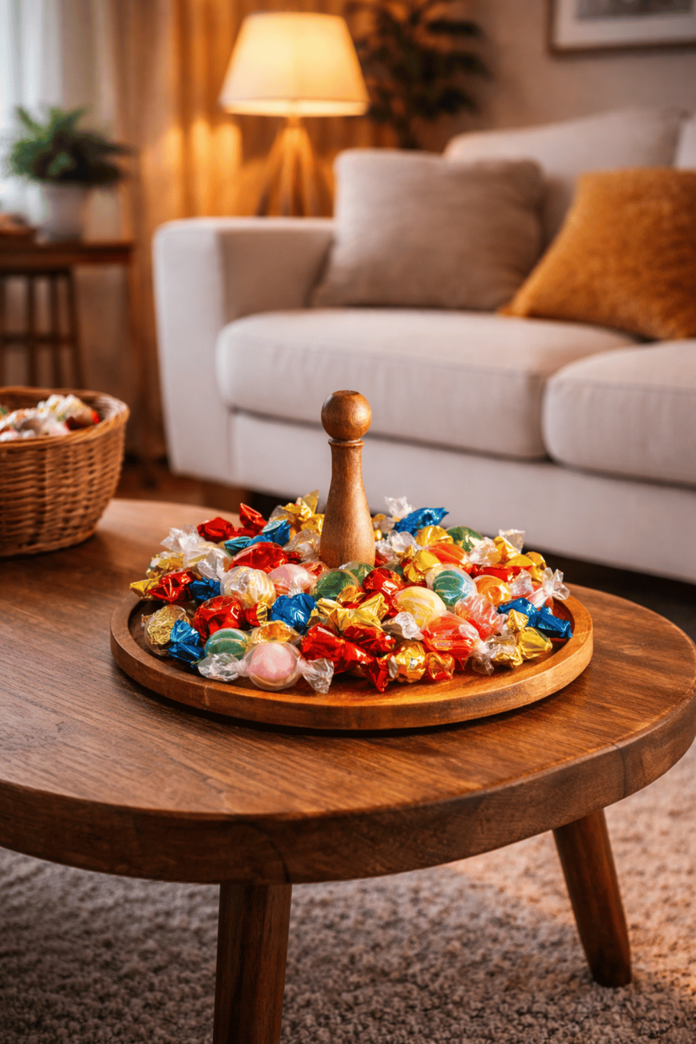 Tek Katlı Ahşap Bayram Şekerliği & Çikolatalık, Servis Sunum Tabağı, Lokum Sunumluk