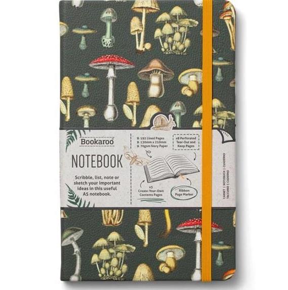 IF Bookaroo A5 Notebook Journal Çizgili Defter -Botanical Mushroom