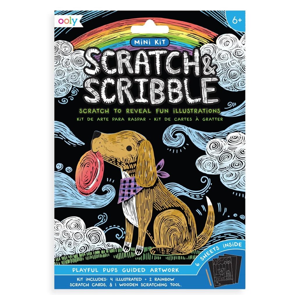Ooly Mini Scratch & Scribble - Playful Pups