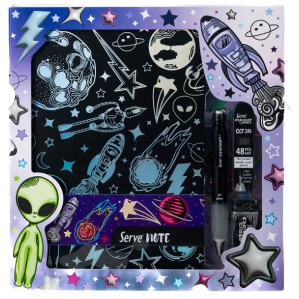 Serve Defter Seti - Uzay (Siyah) Kutulu