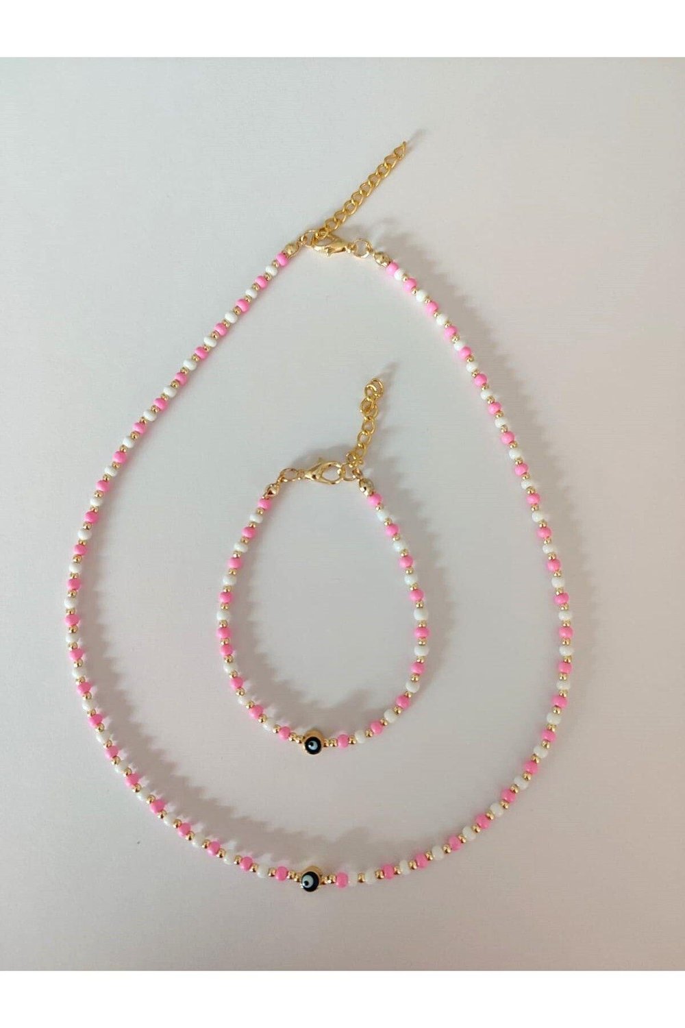 Pembe Boncuk Takı Seti