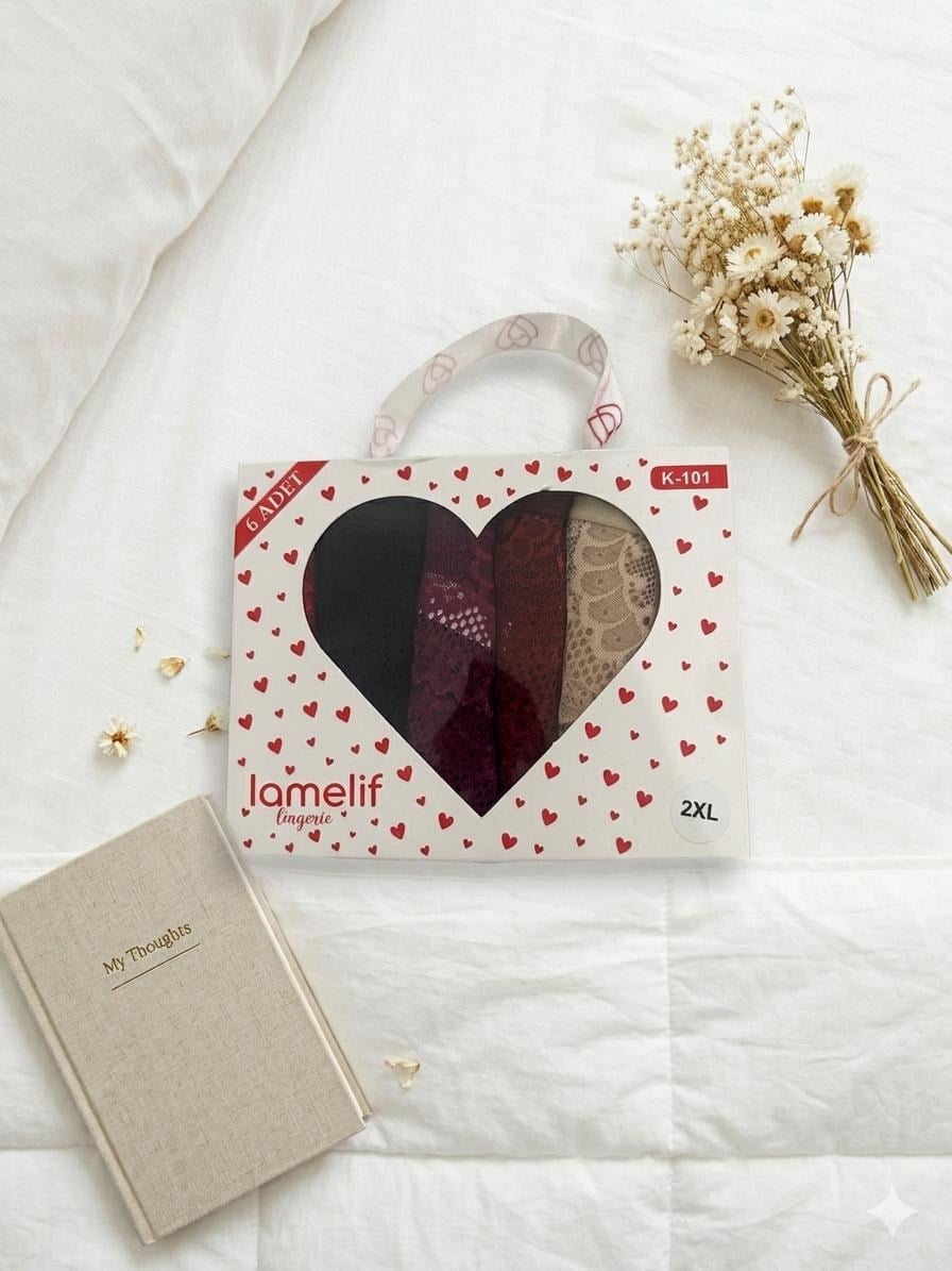 Dantel Detaylı 6 lı Külot Çok Renkli
