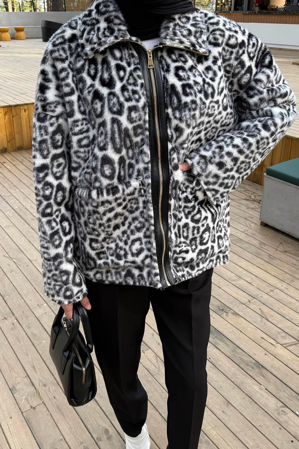 Leopar Desen Mont Siyah