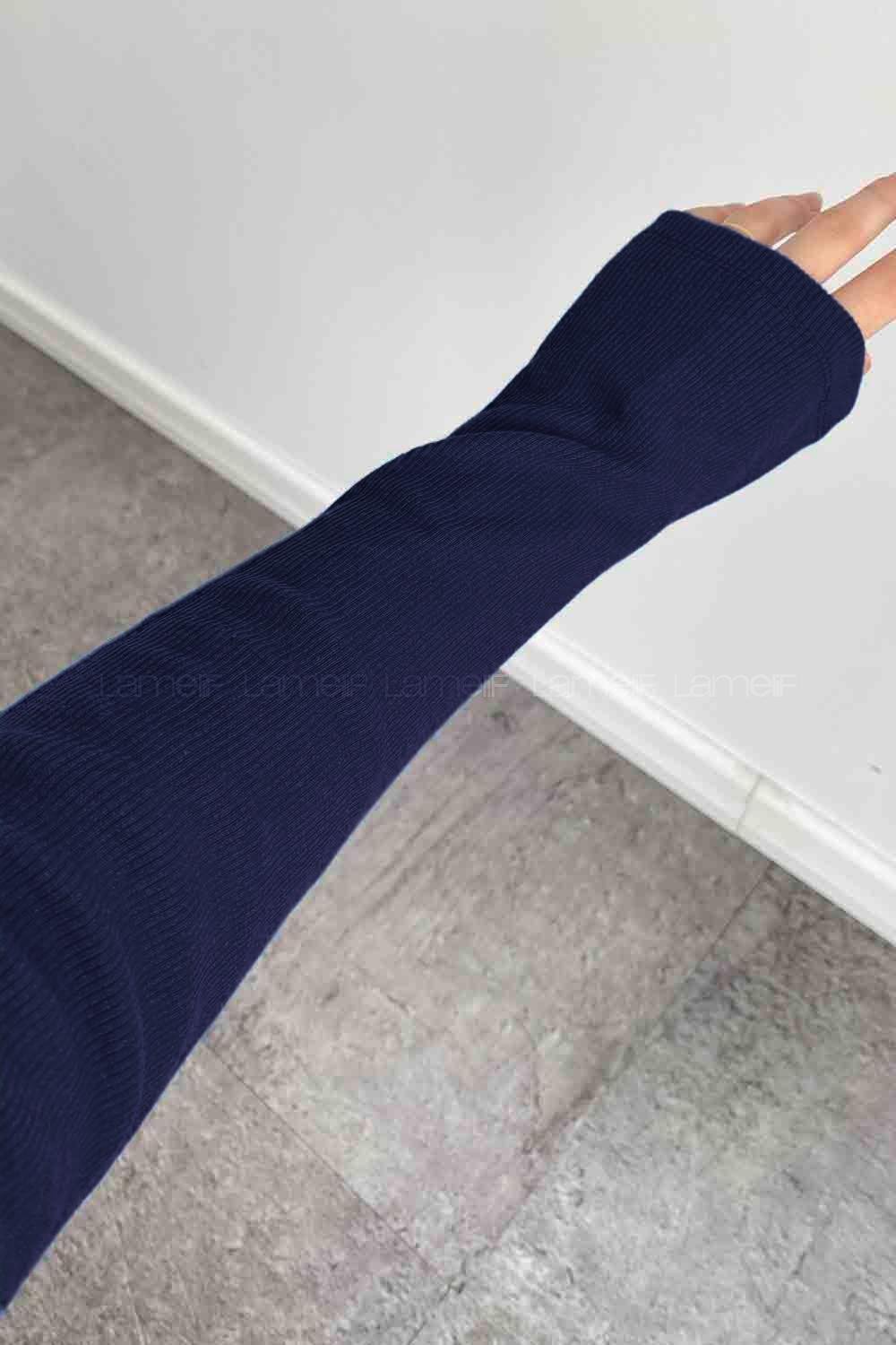 Balıkçı Yaka Fitilli Body Lacivert
