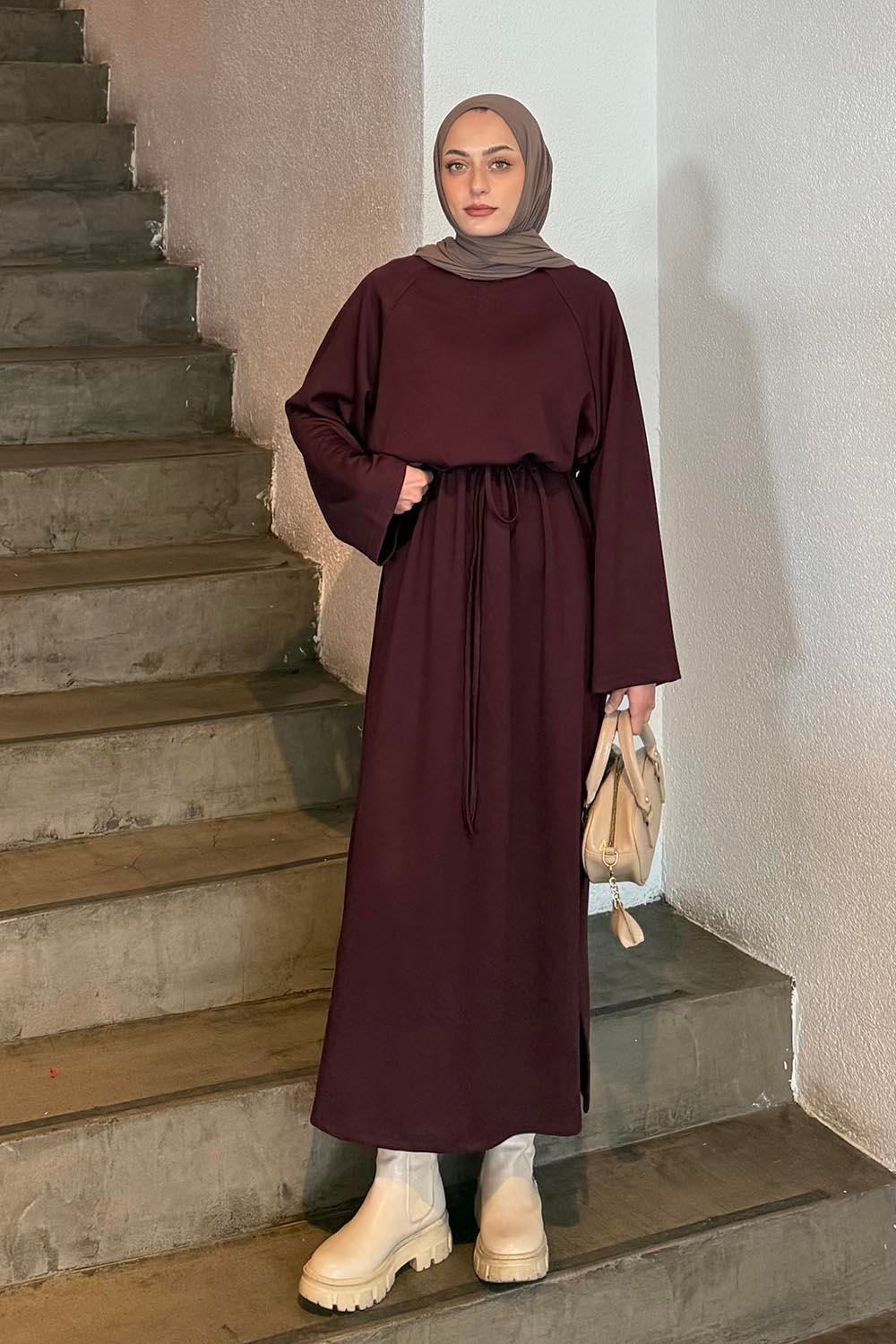 Bağlama Detaylı Elbise Bordo