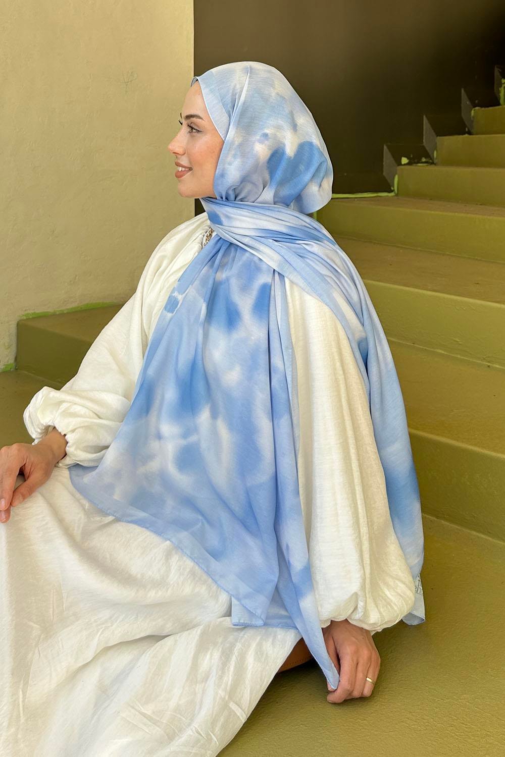 Batik Desen Soft Şal Bebe Mavisi