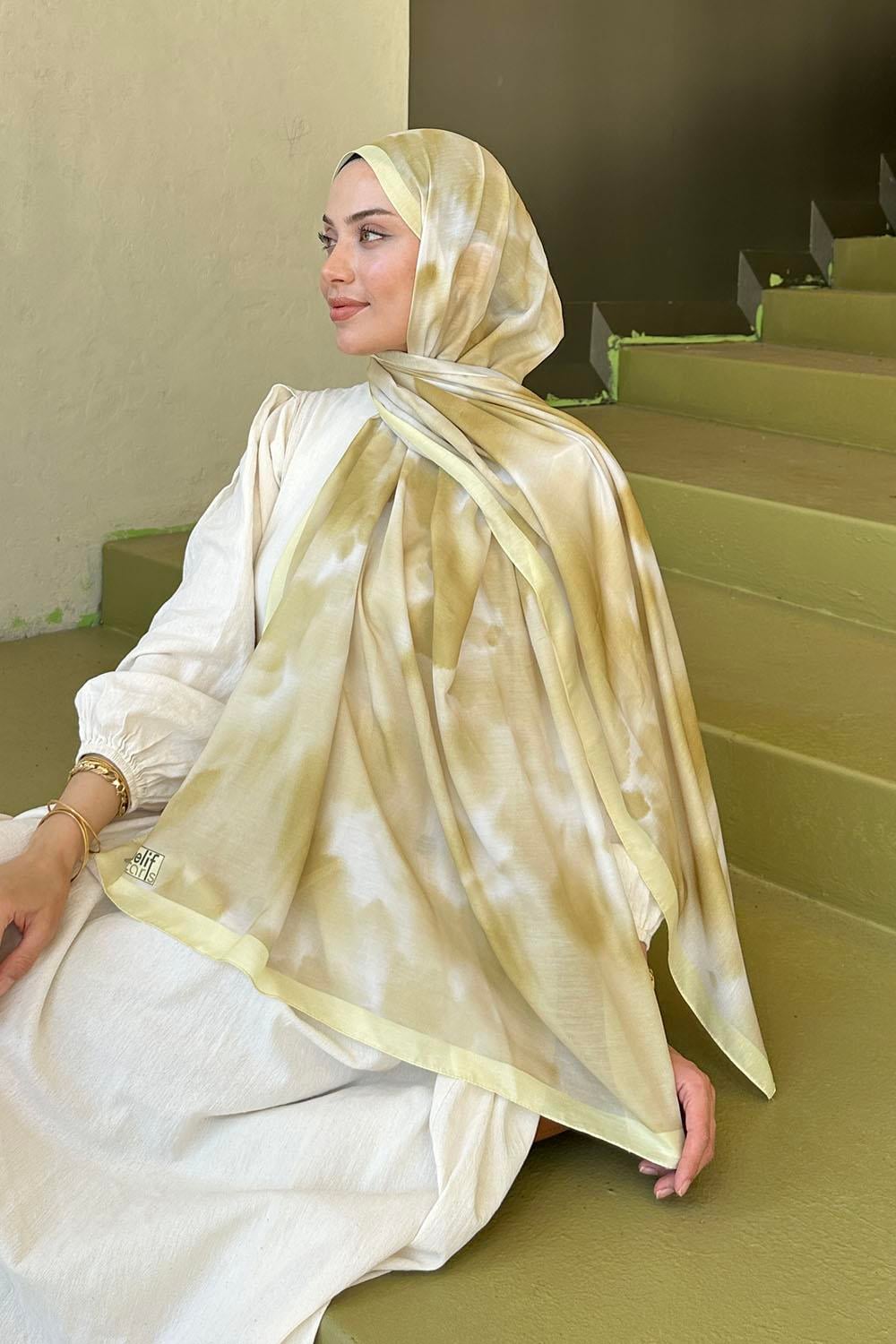 Batik Desen Soft Şal Sarı