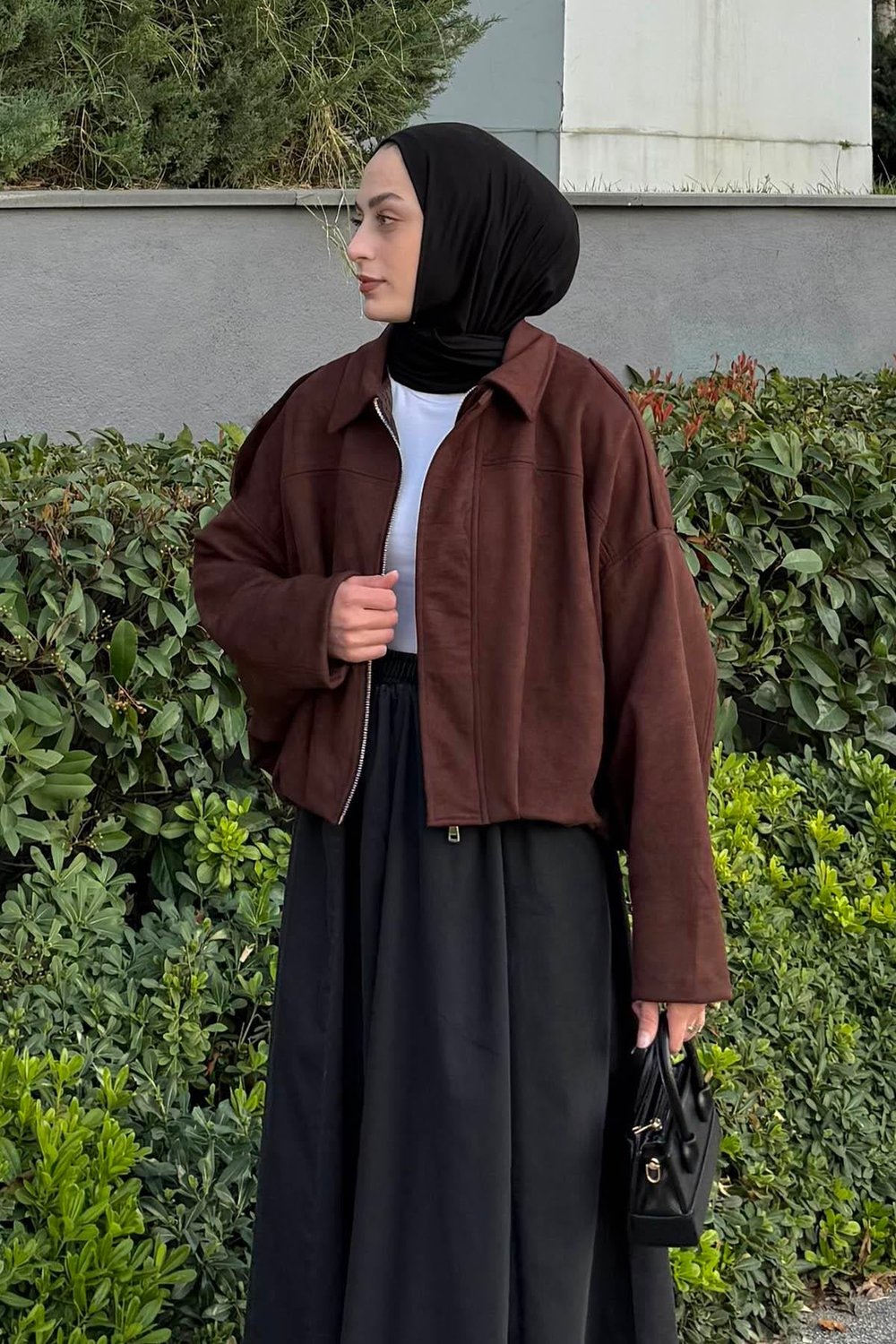 Omuz Apoletli Süet Ceket Acı Kahverengi