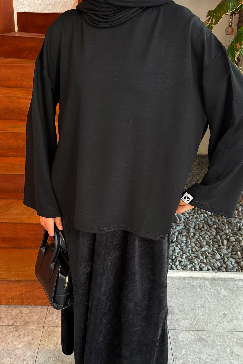 Kol Armalı Sweatshirt Siyah