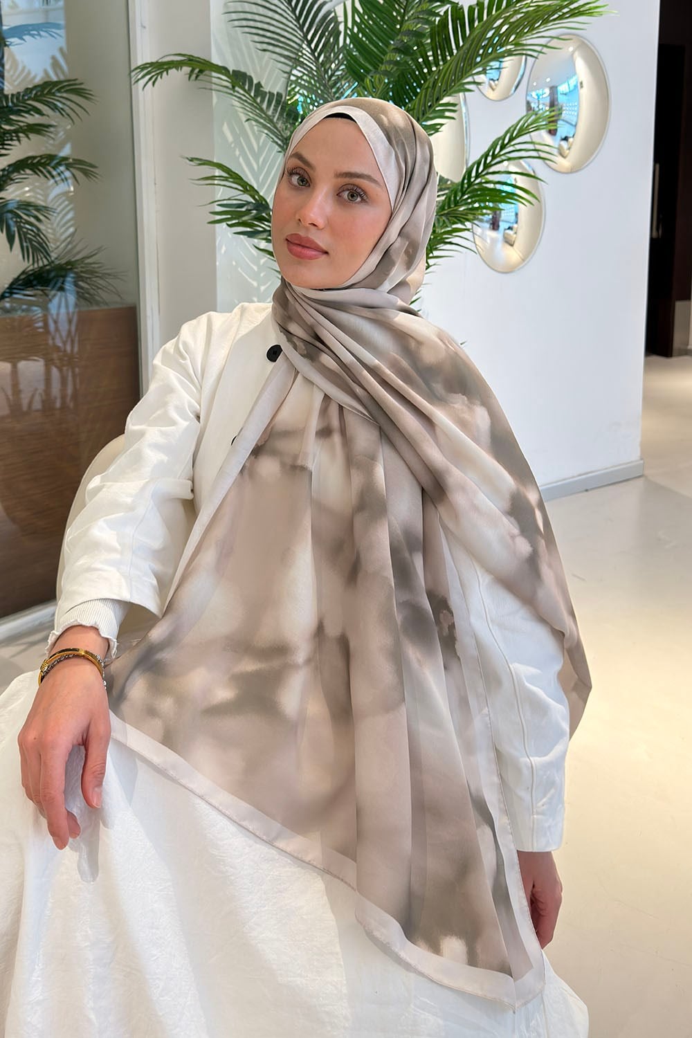 Batik Desen Soft Şal Taş