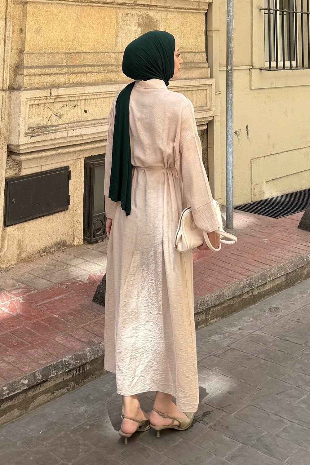 Pat Detaylı Elbise Taş