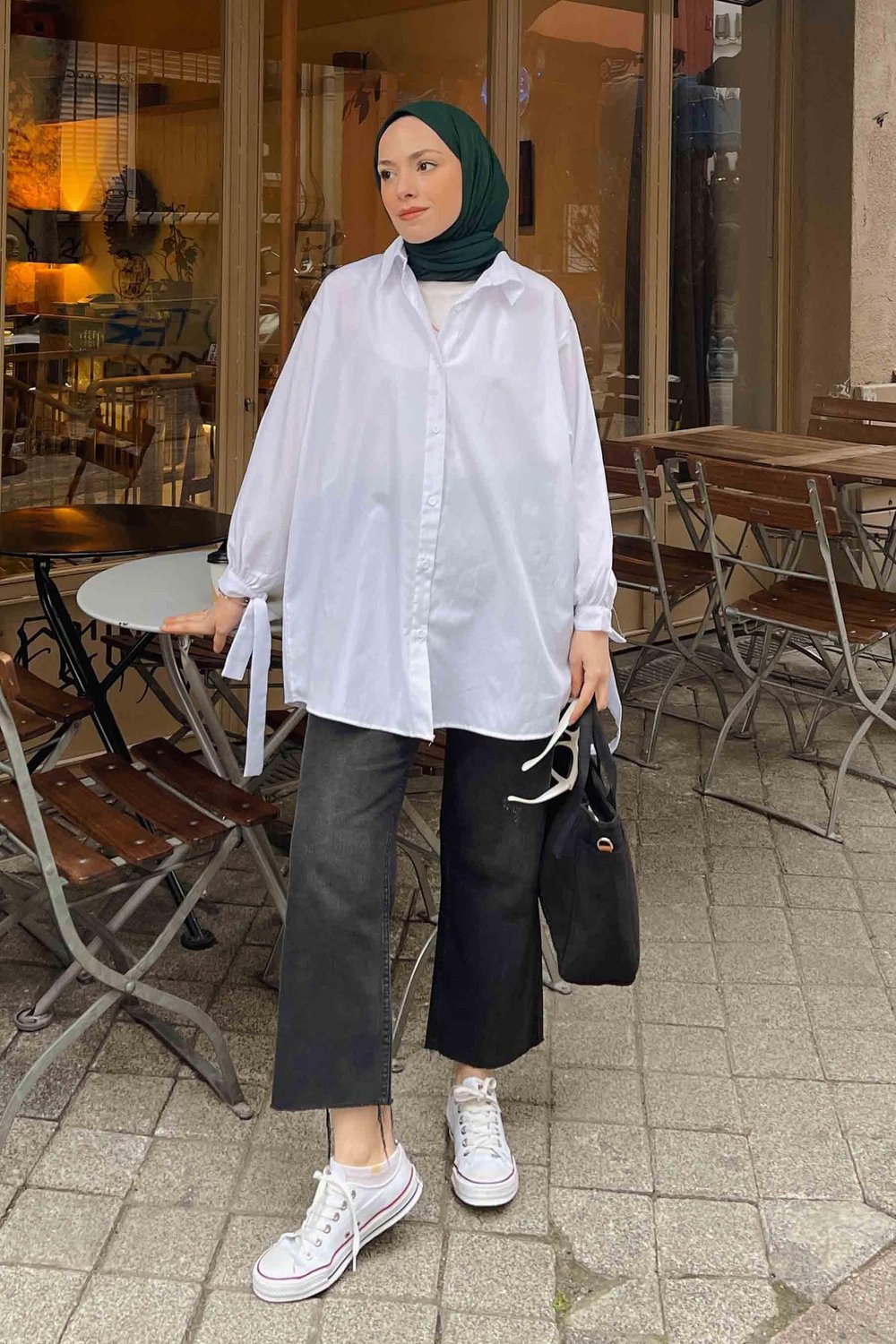 Kol Detaylı Gömlek 
Oversize Gömlek Beyaz