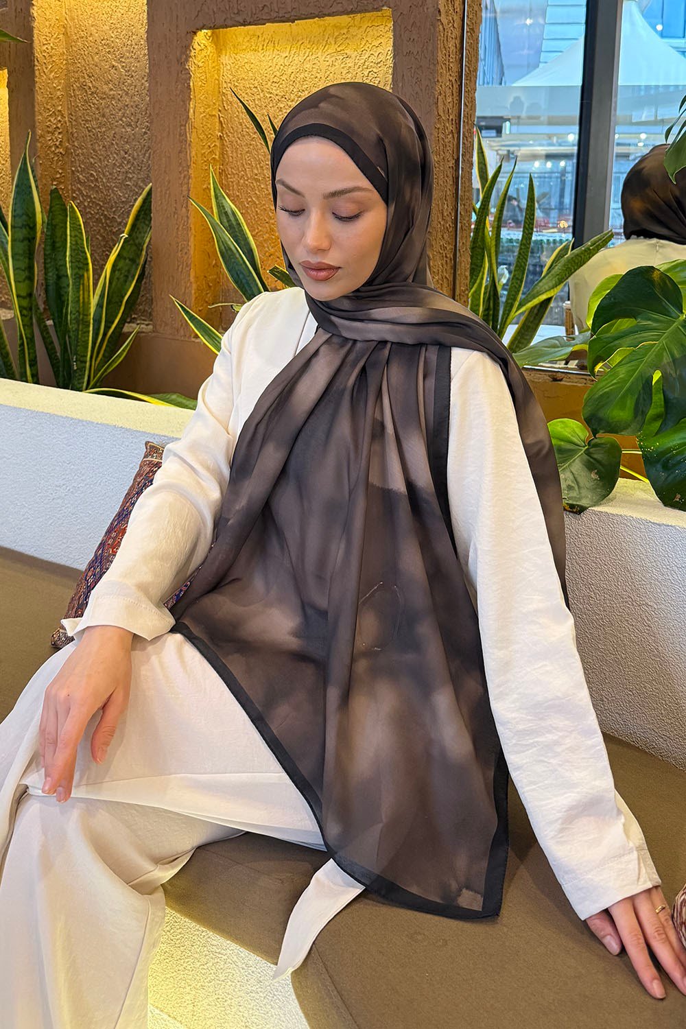 Batik Desen Soft Şal Soft Yeşil