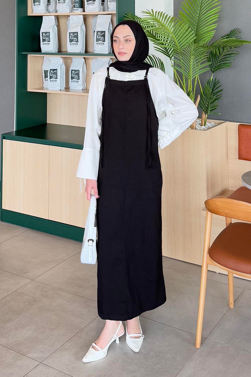 Gabardin Tesettür Jile Siyah