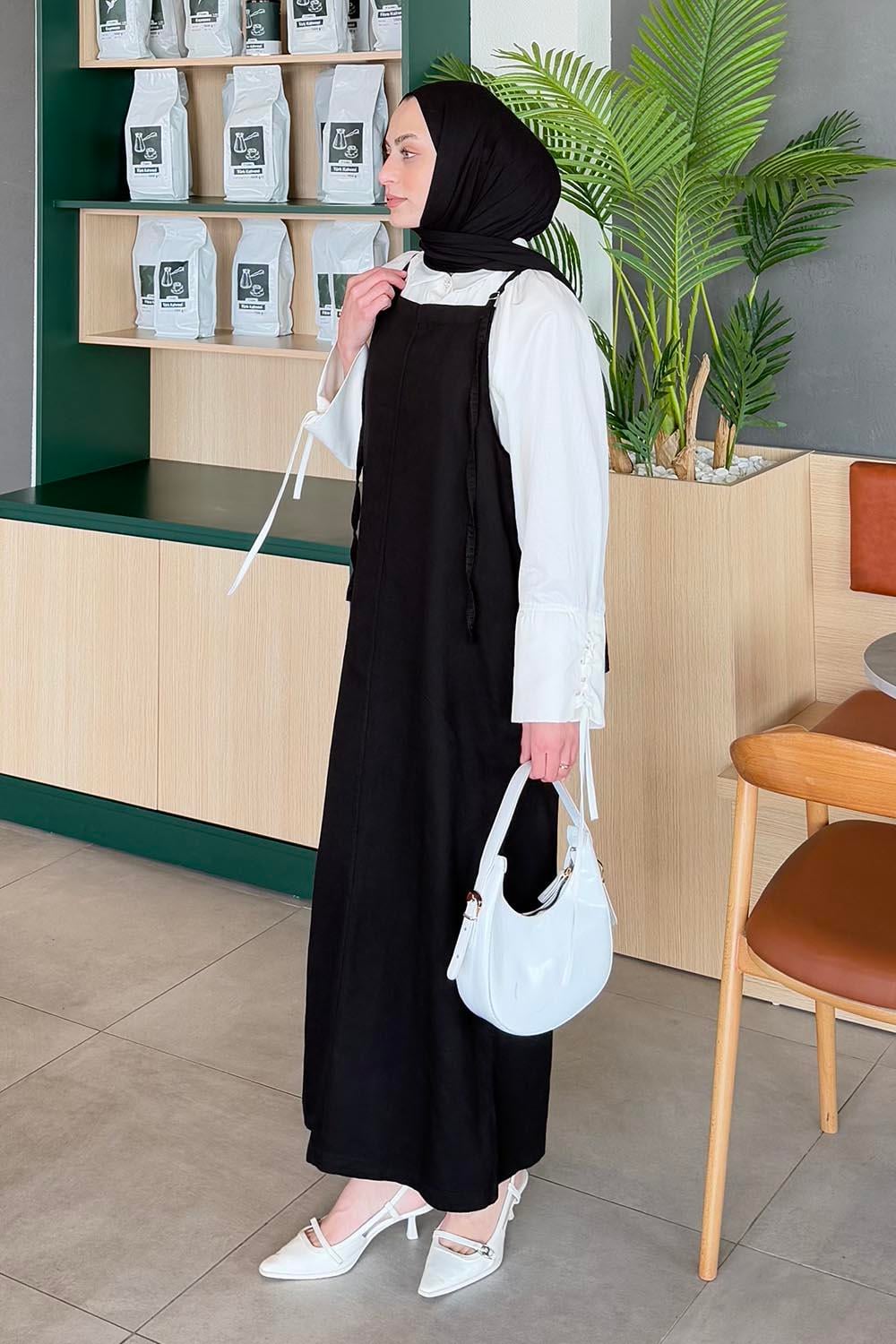 Gabardin Tesettür Jile Siyah
