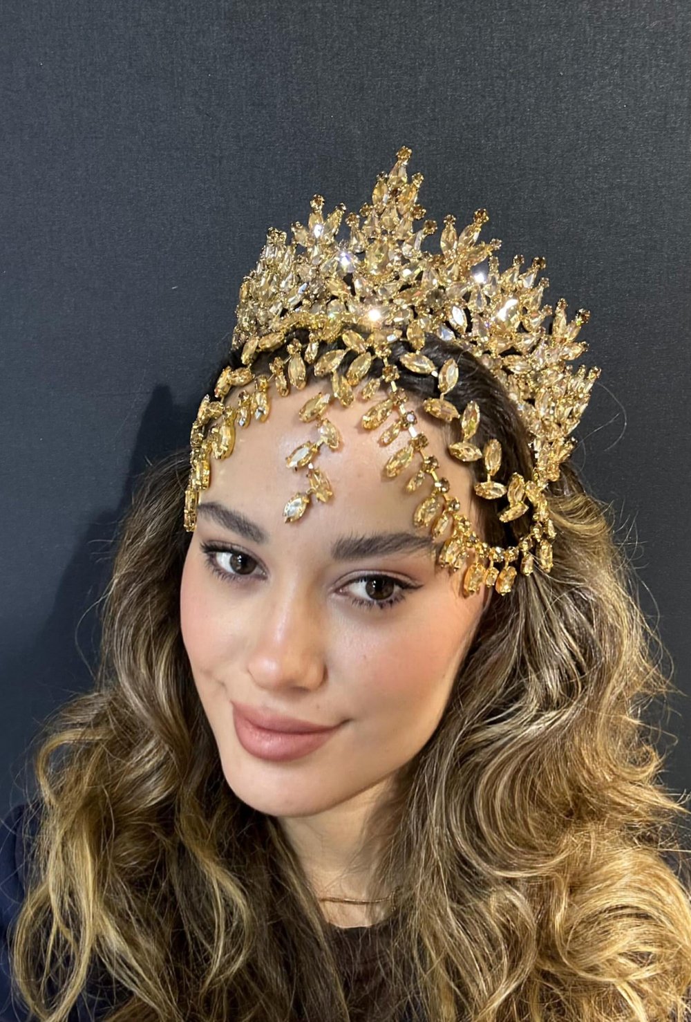 Sultan Model Gold Alınlık ve Küpesi