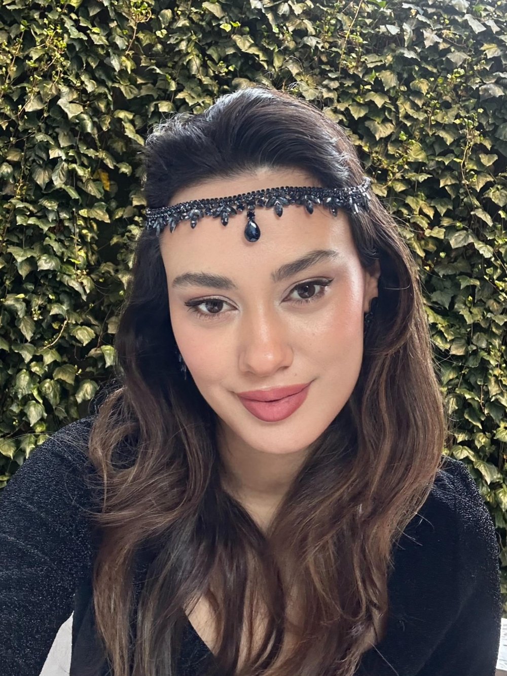 Ziba Model Lacivert Alınlık ve Küpesi