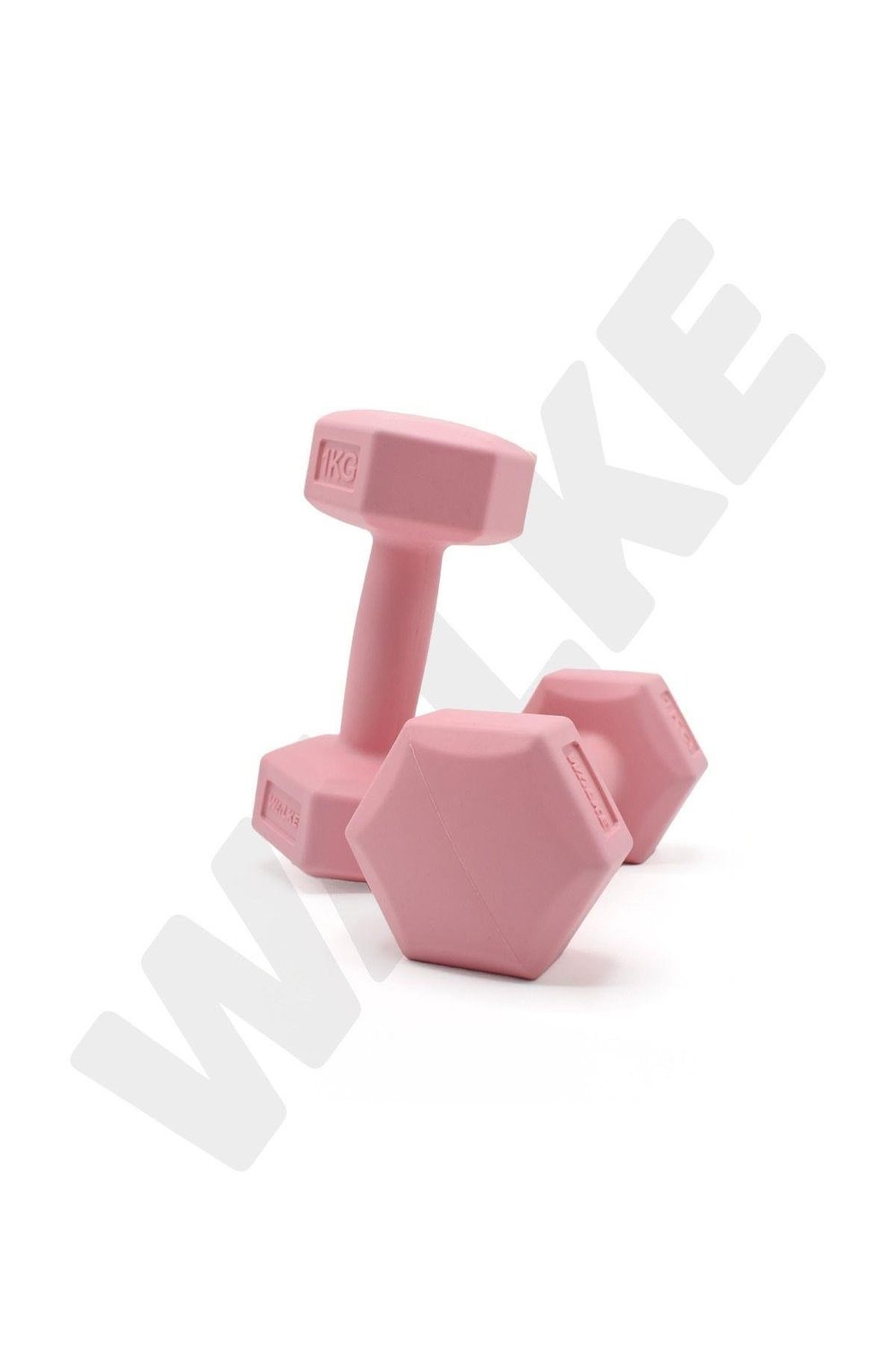 Walke 1 Kg x 2 Adet Köşeli Fuşya Plastik Dambıl Ağırlık Seti