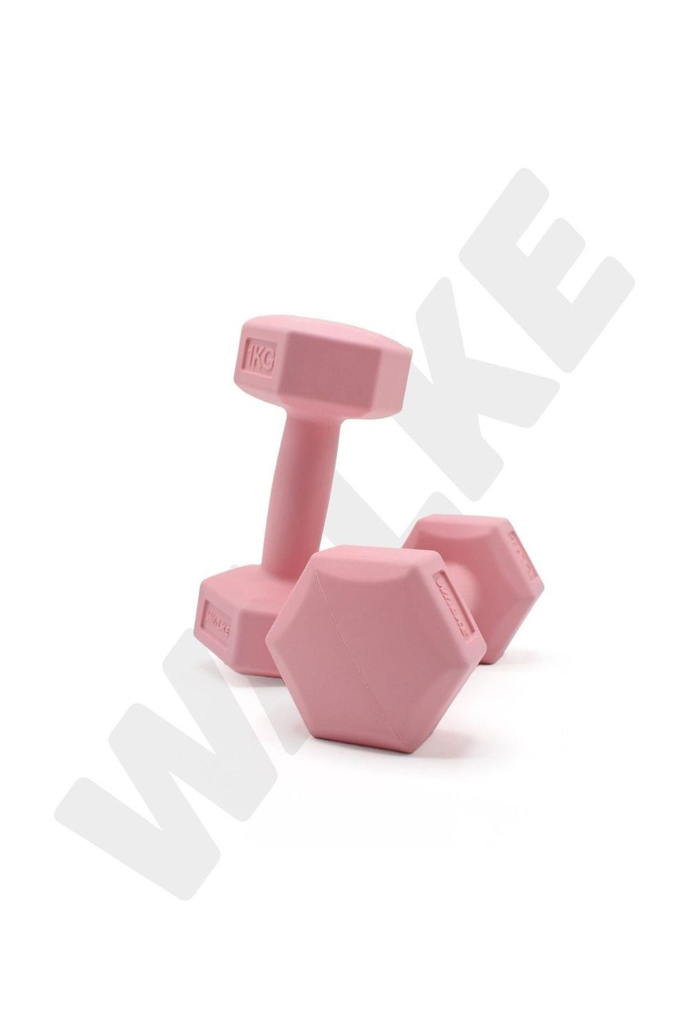 Walke 1 Kg x 2 Adet Köşeli Fuşya Plastik Dambıl Ağırlık Seti
