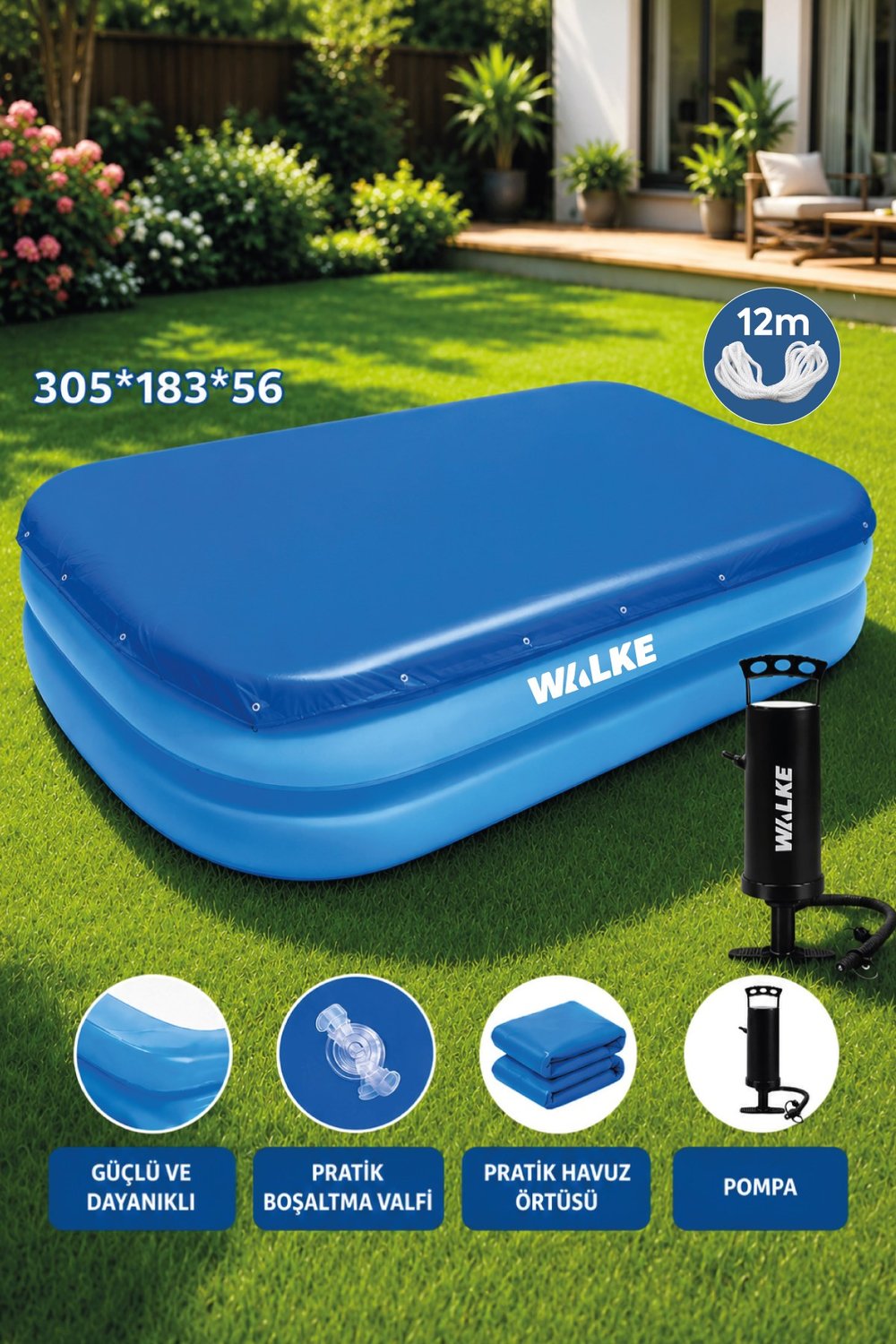 WALKE 14108 ŞİŞME HAVUZ POMPALI VE HAVUZ ÖRTÜLÜ