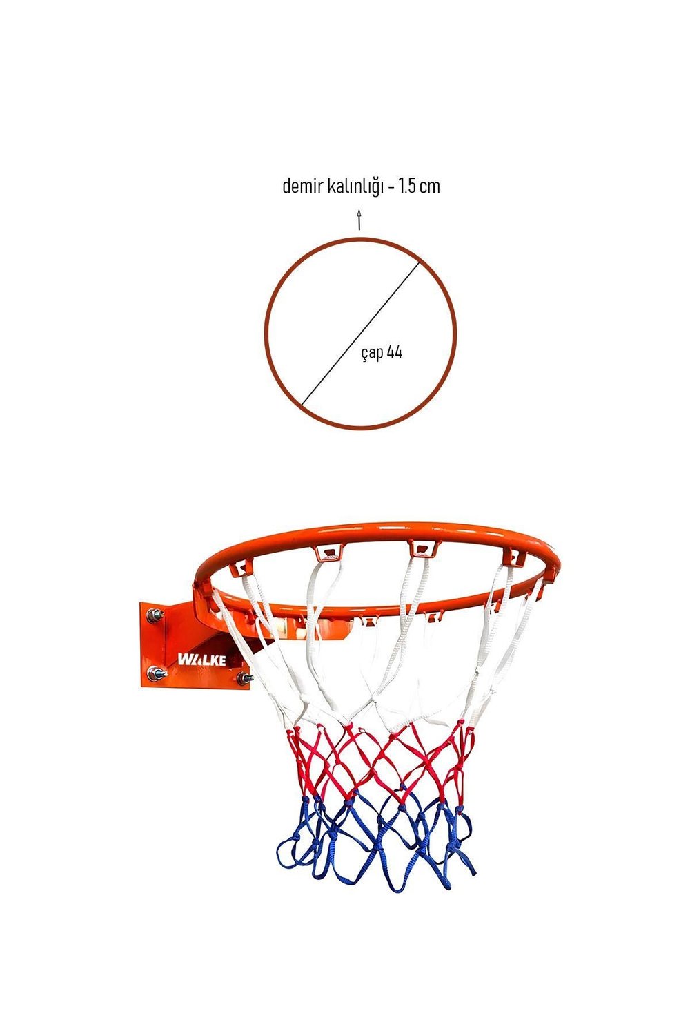 Walke Basketbol Çemberi Tek Kat Fileli Basketbol Potası