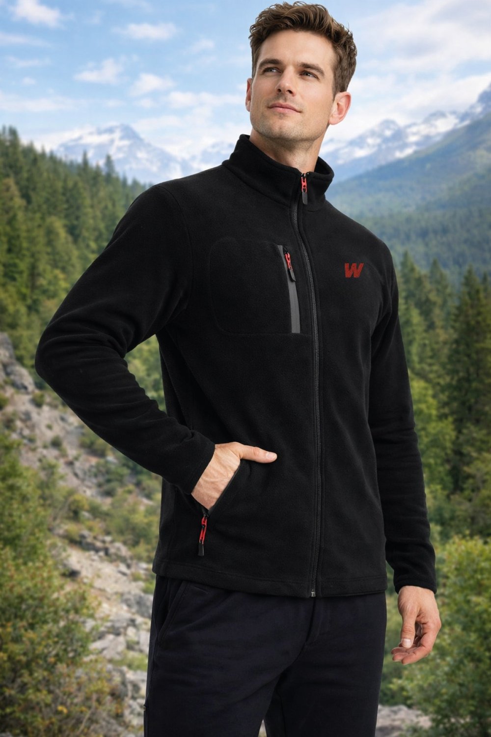 WALKE ERKEK TAM FERMUAR POLAR BEDEN-XL