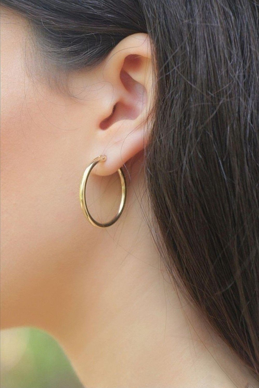 26 mm Gold Düz İnce Halka Küpe
