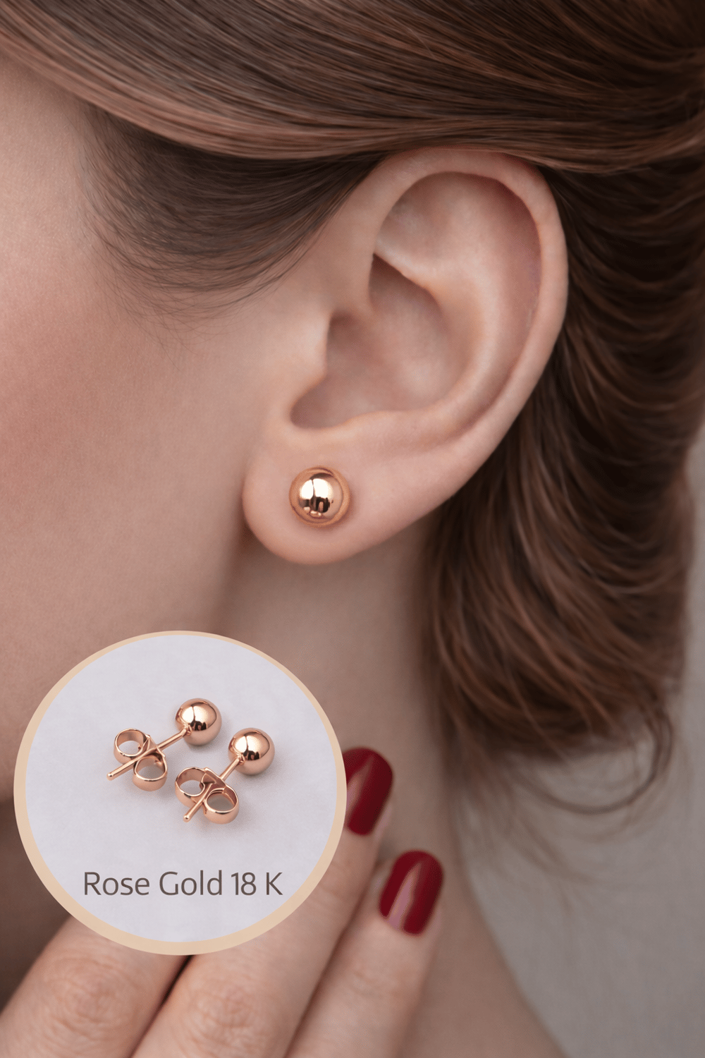8 mm Top Küpe Rose Gold Renk