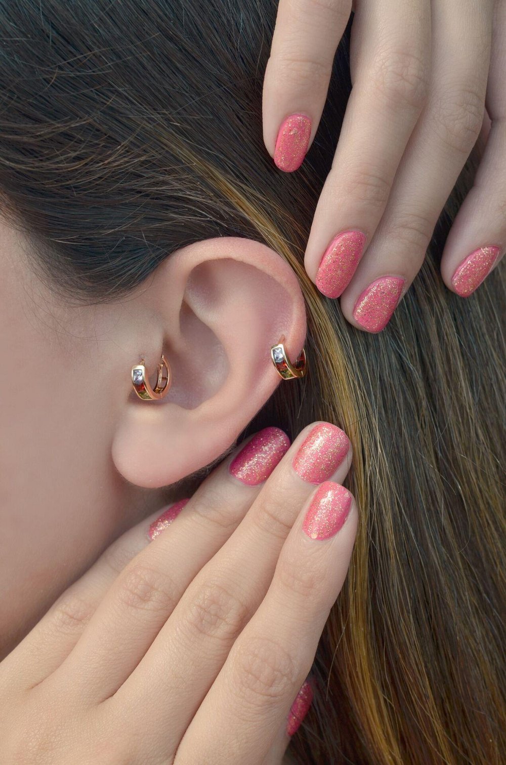 Çok Renkli Mini Halka Tragus Piercing
