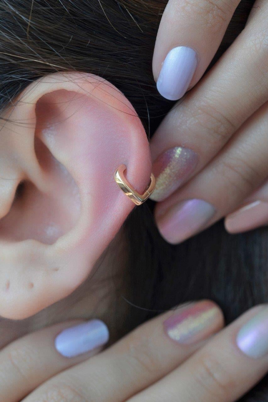 Kalp Model Halka Piercing Tragus Helix Kıkırdak Küpesi