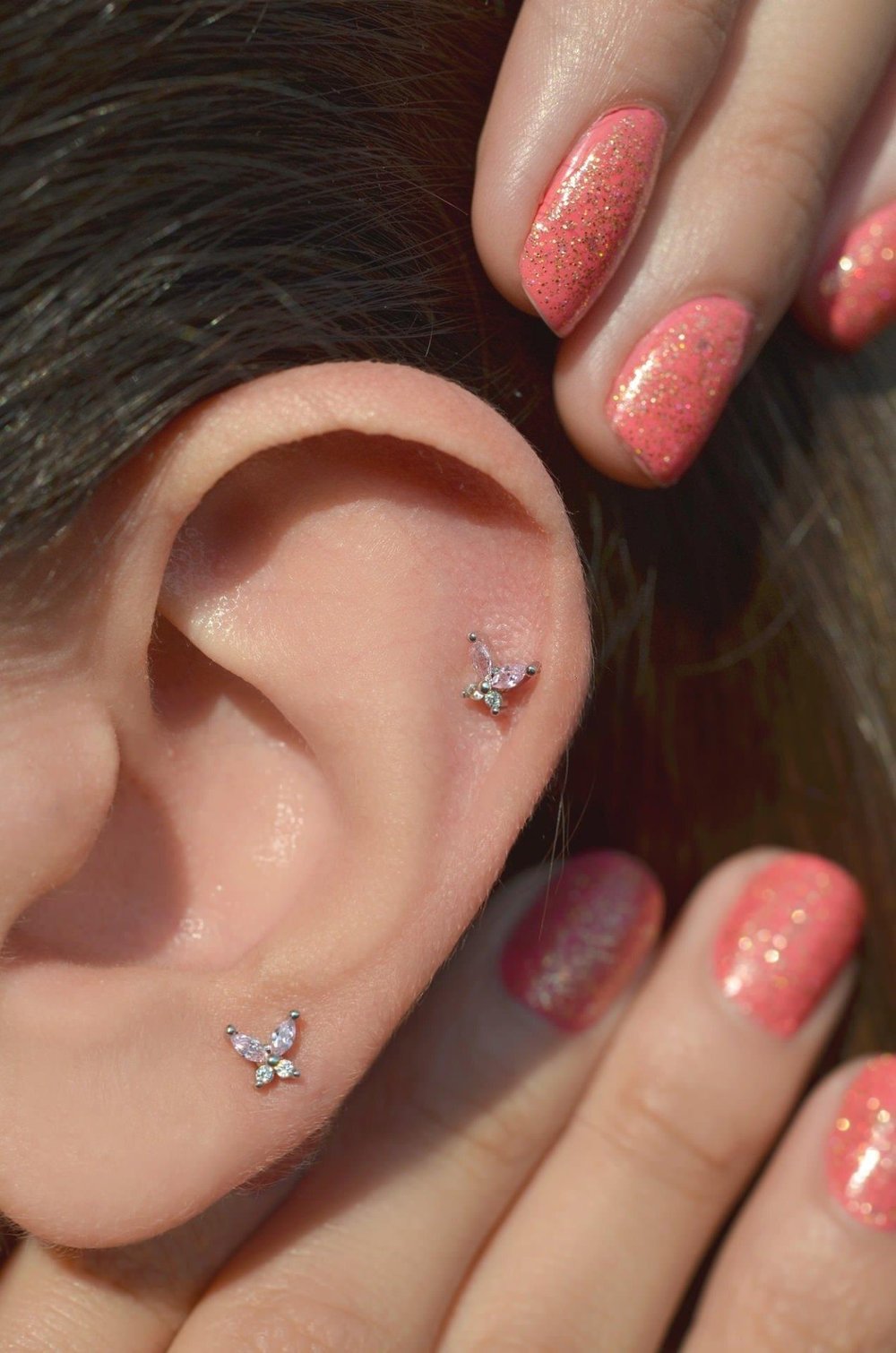 Kelebek Piercing Helix Kıkırdak