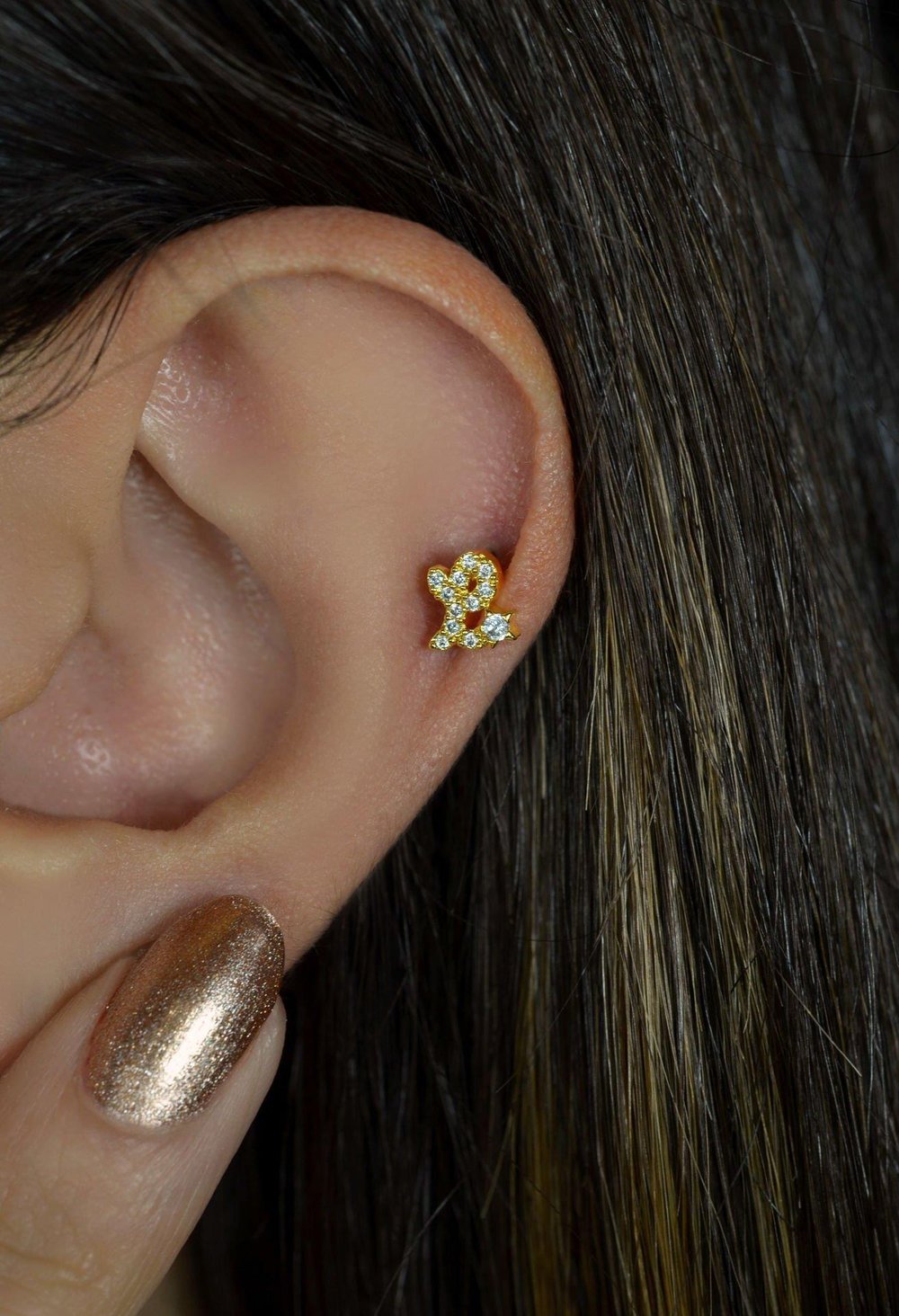 L Harfi Piercing Helix Kıkırdak Lob Tragus